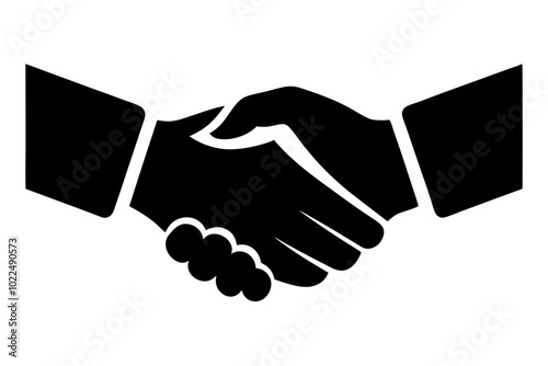 Handshake | vector silhouette illustration on white background