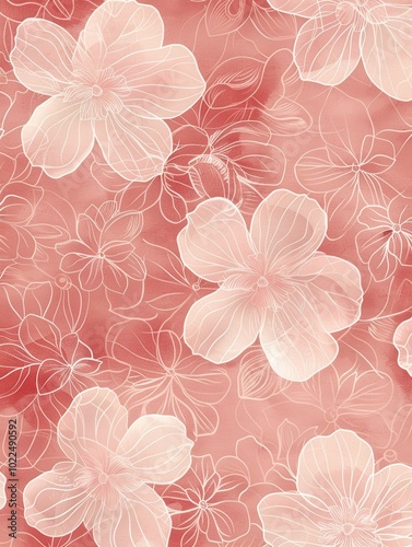 Delicate floral patterns in soft pastel shades create a tranquil atmosphere, perfect for enhancing home or event decor. Generative AI photo