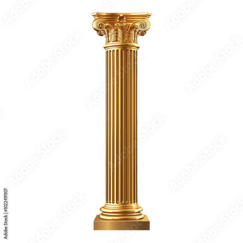 Golden column classic antique gold pillar png