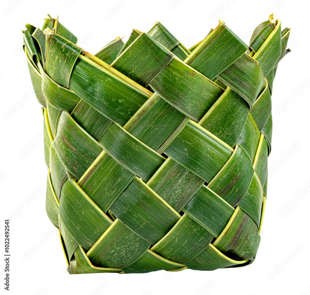 Naklejka premium basket from coconut leaf isolated