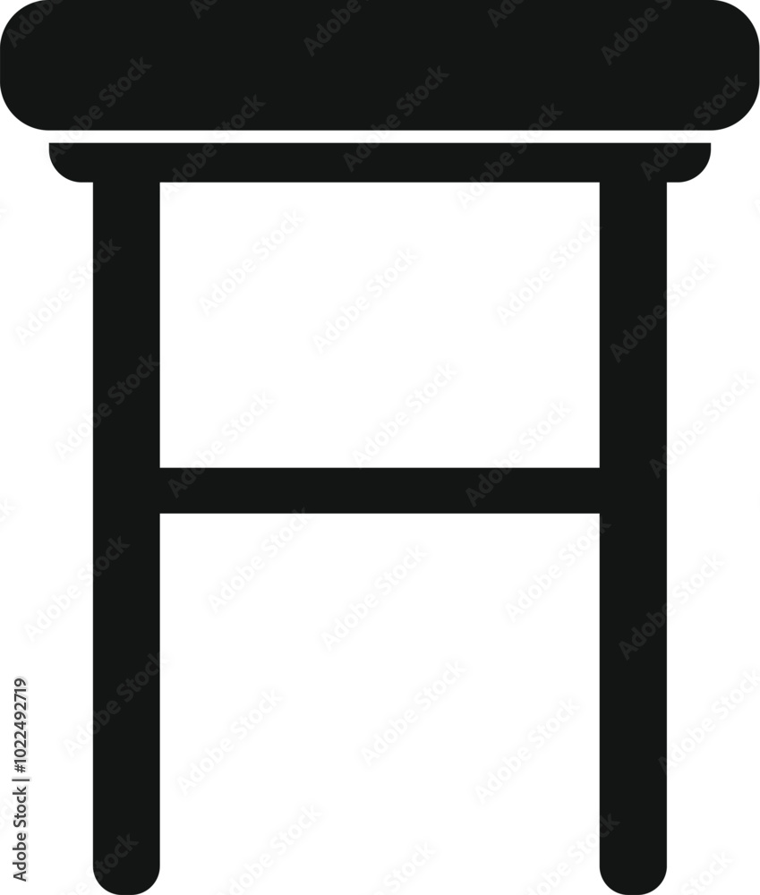 Fototapeta premium Simple vector icon of a bar stool with round seat