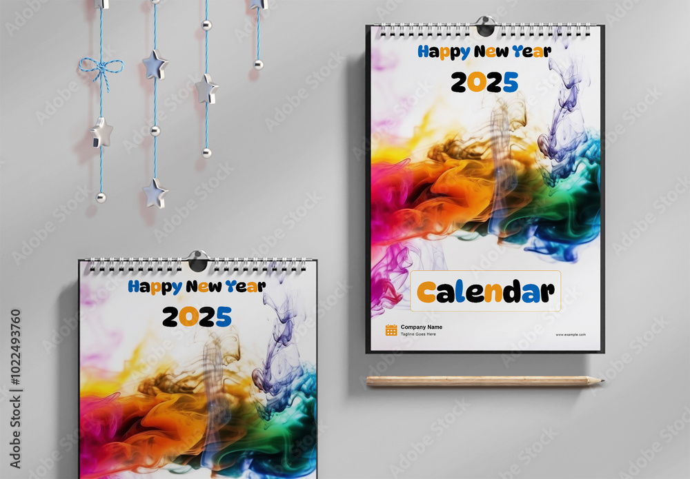 2025 Calendar Design Layout Stock Template | Adobe Stock