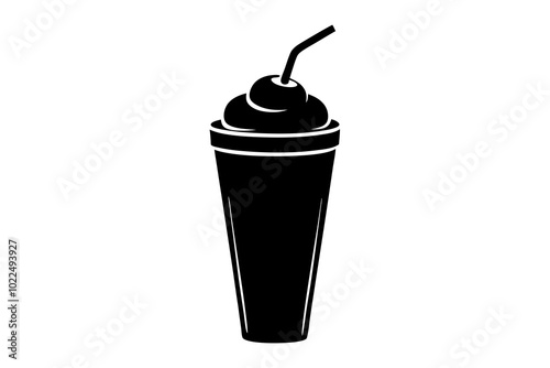 Milkshake | vector silhouette illustration on white background