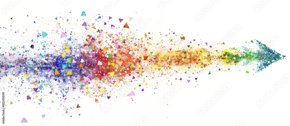 Abstract Rainbow Arrow Made of Tiny Triangles Abstract Rainbow Arrow Made of Tiny Triangles