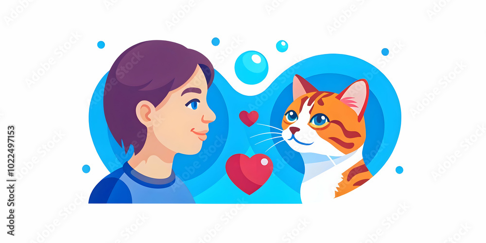 Soft Abstract Cat and Owner Eye Contact Concept: A Close-up of a Cat Gazing Lovingly at Its Owner with Soft Light and Abstract Background Colors Emphasizing Their Deep Bond and Love Soft Abstract Cat and Owner Eye Contact Concept: A Close-up of a Cat Gazing Lovingly at Its Owner with Soft Light and Abstract Background Colors Emphasizing Their Deep Bond and Love