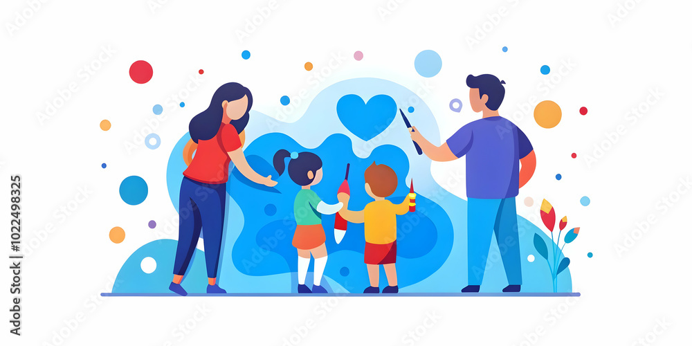 Dreamy Digital Art of a Family Painting a Mural Together with Soft Bokeh and Abstract Backgrounds - Capturing Creative Collaboration and Joyful Expressions in Photography Dreamy Digital Art of a Family Painting a Mural Together with Soft Bokeh and Abstract Backgrounds - Capturing Creative Collaboration and Joyful Expressions in Photography