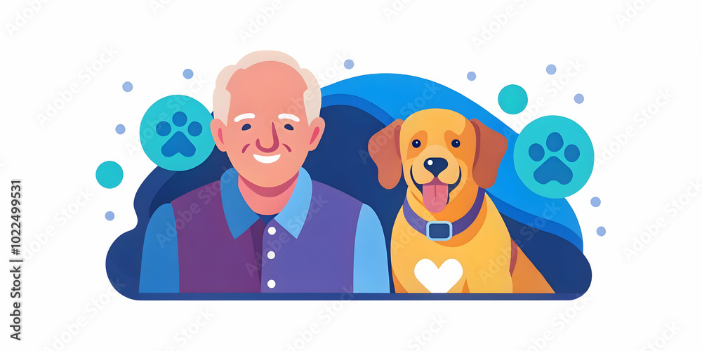Elderly Man with Dementia Smiling While Interacting with Therapy Dog - Capturing the Joy and Therapeutic Benefits of Pet Therapy in Memory Care Elderly Man with Dementia Smiling While Interacting with Therapy Dog - Capturing the Joy and Therapeutic Benefits of Pet Therapy in Memory Care