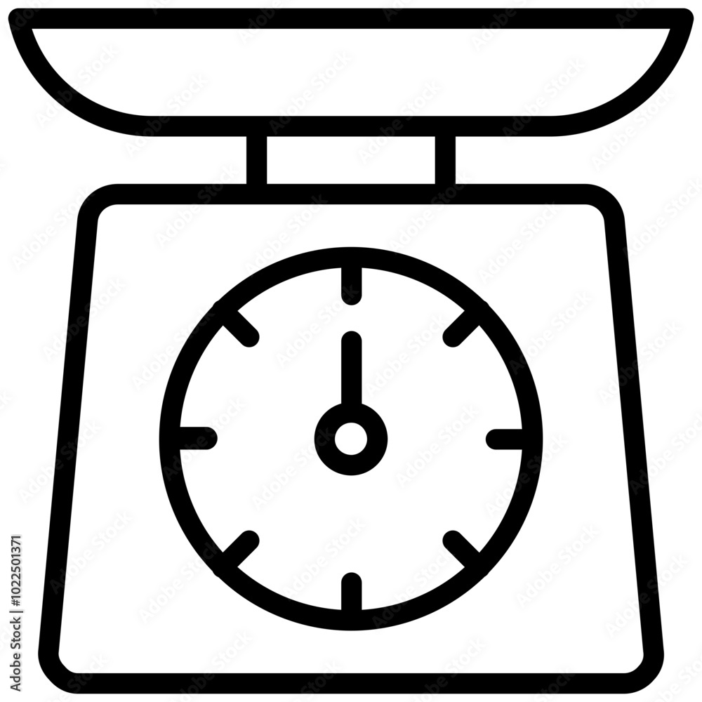Weighing Scale Icon, Black And White Outline Icon Symbol. Weighing Scale Icon, Black And White Outline Icon Symbol.