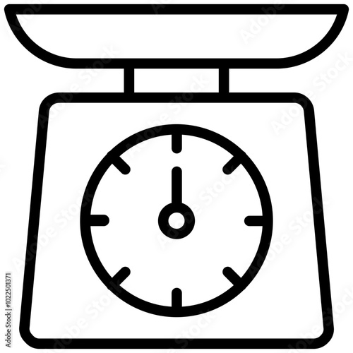 Weighing Scale Icon, Black And White Outline Icon Symbol.