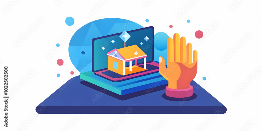 Macro Shot of Hand Gesturing Over Holographic Interface in Home Setting - A Close Up of Futuristic Interaction Signifying Remote Work Happiness in Cozy Environment | Photo Stock Concept Macro Shot of Hand Gesturing Over Holographic Interface in Home Setting - A Close Up of Futuristic Interaction Signifying Remote Work Happiness in Cozy Environment | Photo Stock Concept