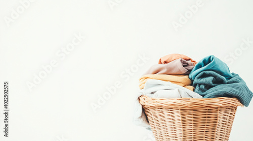 Cozy Laundry Basket with Freshly Cleaned Clothes