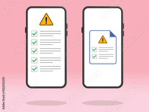 Smartphone Checklist Triangle Caution Guideline File