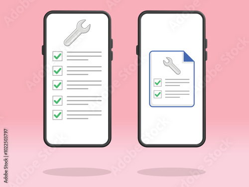 Smartphone Checklist Wrench Repair Tasks File