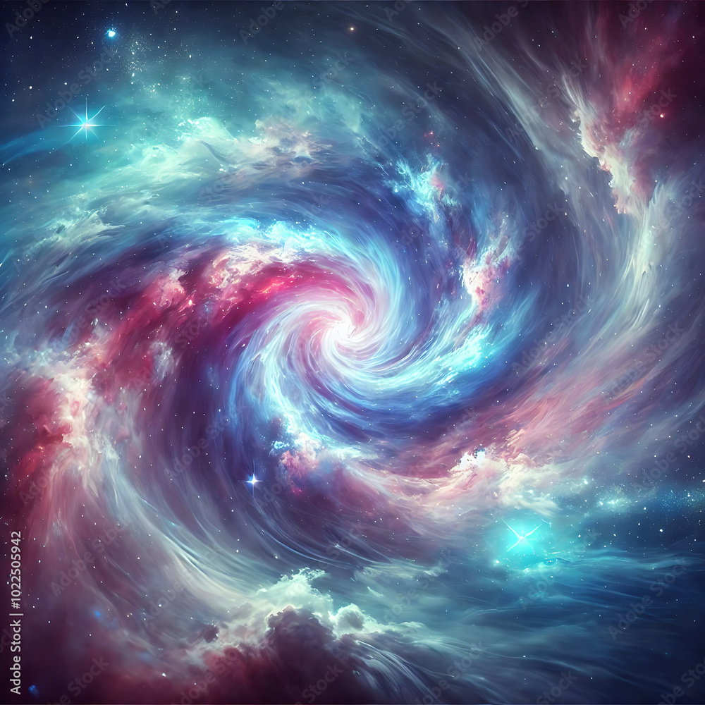 Swirling Galaxy of Stars and Nebulas, Generative Ai Swirling Galaxy of Stars and Nebulas, Generative Ai