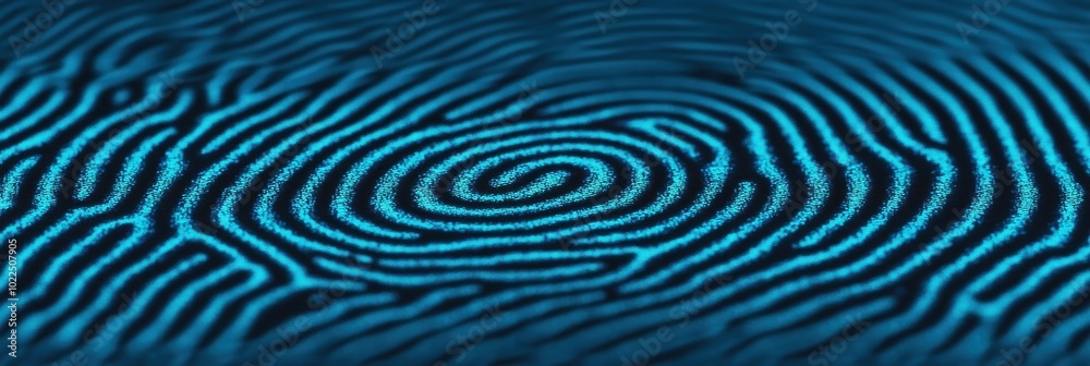 Close Up of a Fingerprint Pattern in Blue Tones Close Up of a Fingerprint Pattern in Blue Tones