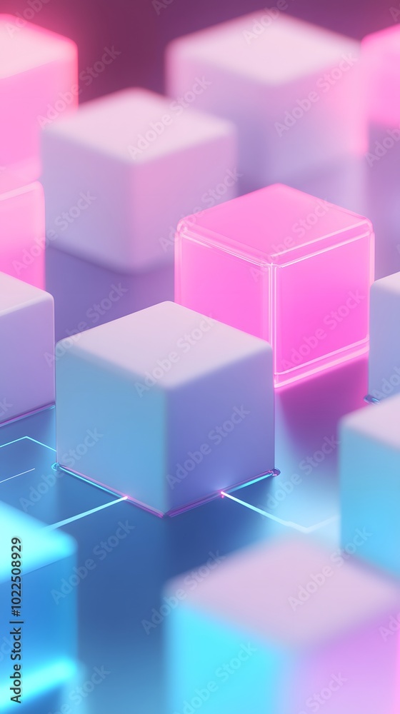 Futuristic 3D Illustration of Blockchain Network Concept Futuristic 3D Illustration of Blockchain Network Concept