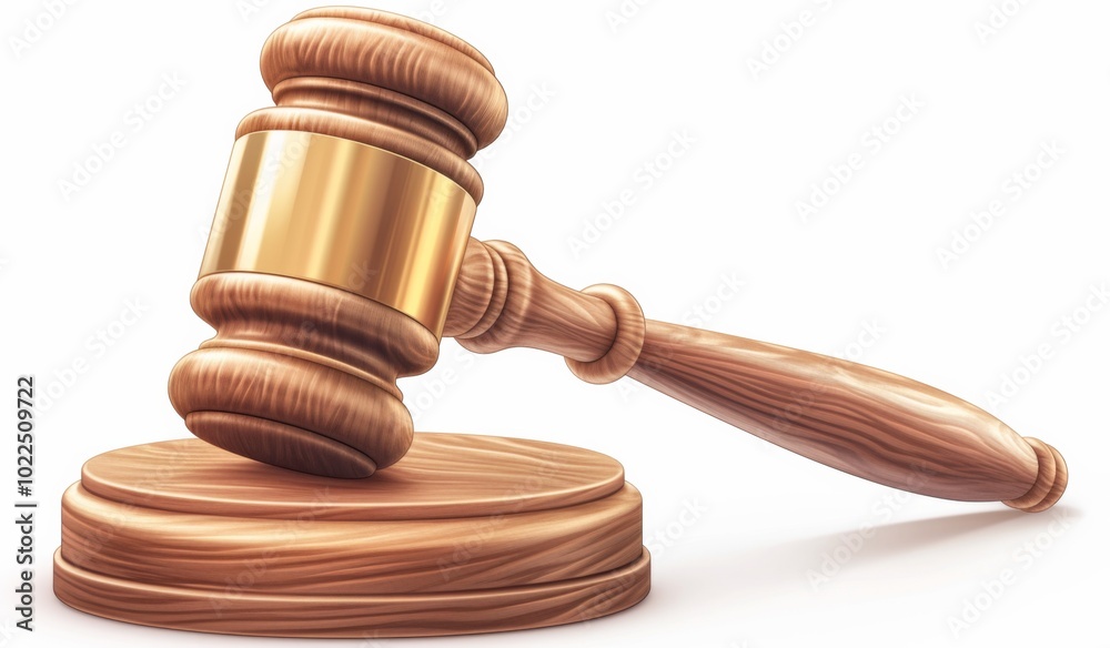 Simple vector graphic of an open wooden gavel on a white background Simple vector graphic of an open wooden gavel on a white background