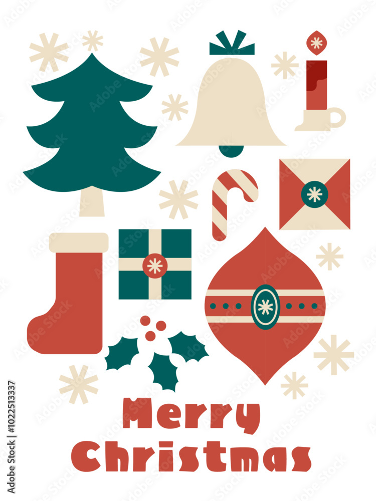クリスマスカートのイラストテンプレート