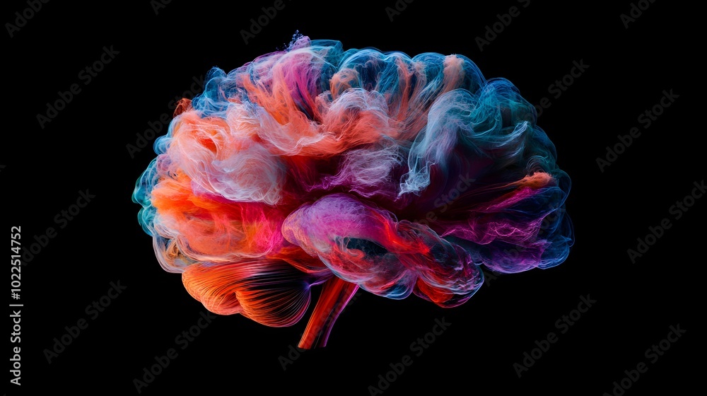Vibrant Illumination of a Human Brain Concept Vibrant Illumination of a Human Brain Concept