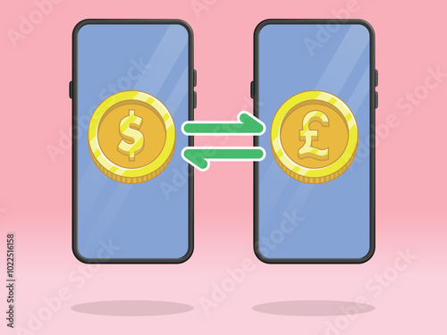 Smartphone Coin Money Exchange Dollar Poundsterling