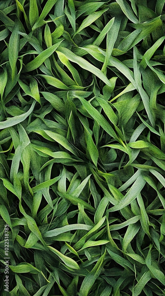Fototapeta premium Green Leaves Texture: A Close-Up View of Nature's Beauty