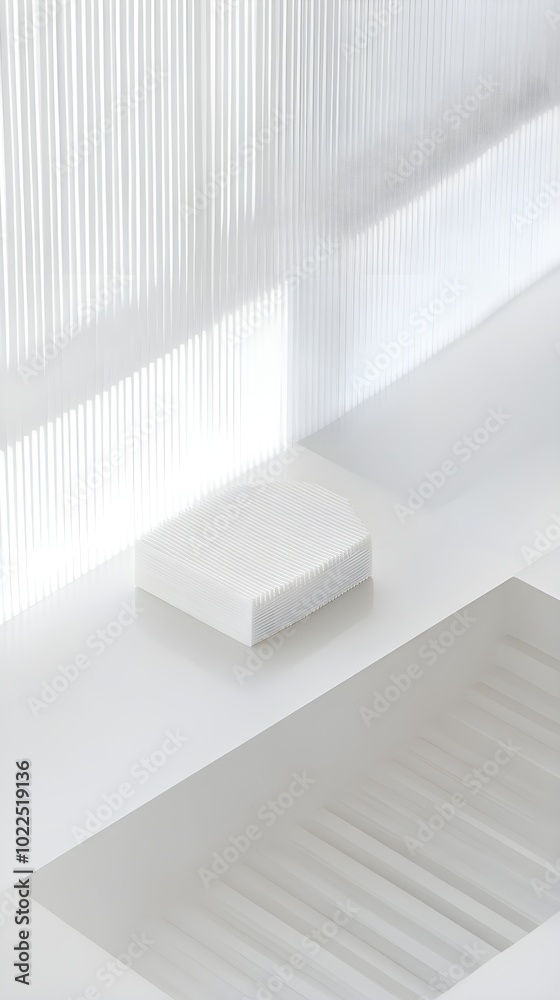 Fototapeta premium Minimalist White Object with Light and Shadow Play