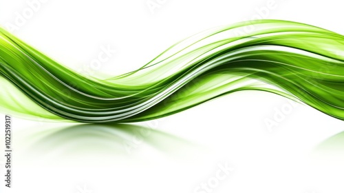 Wallpaper Mural Abstract green wave design with smooth curves and reflections. Torontodigital.ca