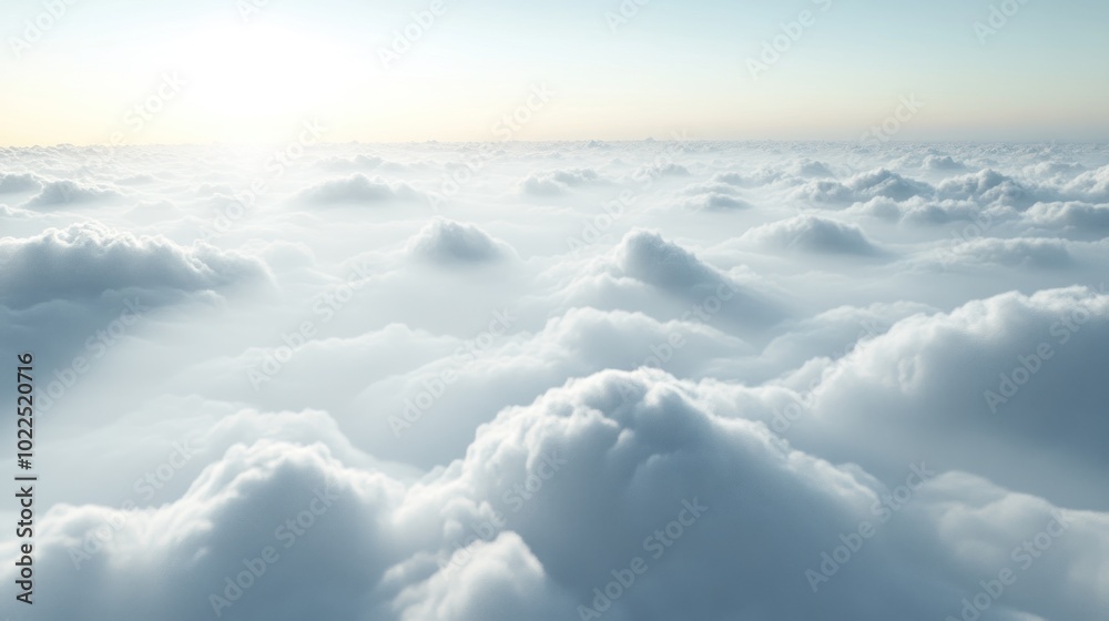 A serene view of fluffy clouds under a soft light, evoking tranquility and peace. A serene view of fluffy clouds under a soft light, evoking tranquility and peace.