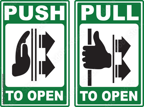 Hand Pull push Gate Icon vector Print