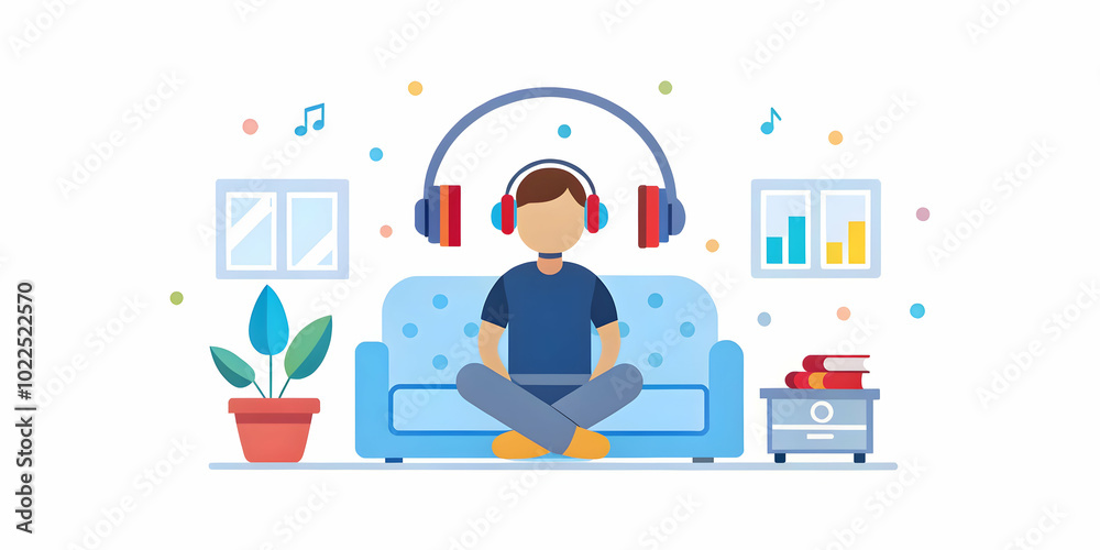 Macro Shot of Futuristic Headphones in Cozy Living Room - Close Up of Person Relaxing with Advanced Audio Technology at Home Macro Shot of Futuristic Headphones in Cozy Living Room - Close Up of Person Relaxing with Advanced Audio Technology at Home