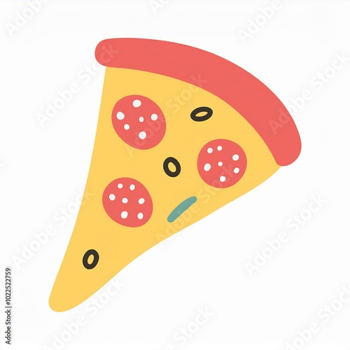 a slice of pizza hand drawn illustration isolated on white