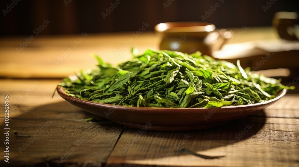 vibrant dried green tea