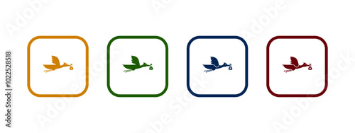 stork icon vector illustration. stork icon in different color design.