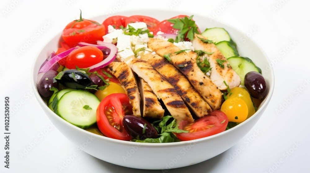 grilled chicken salad white background grilled chicken salad white background