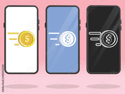 Smartphone Coin Sending Transaction Mobile Banking