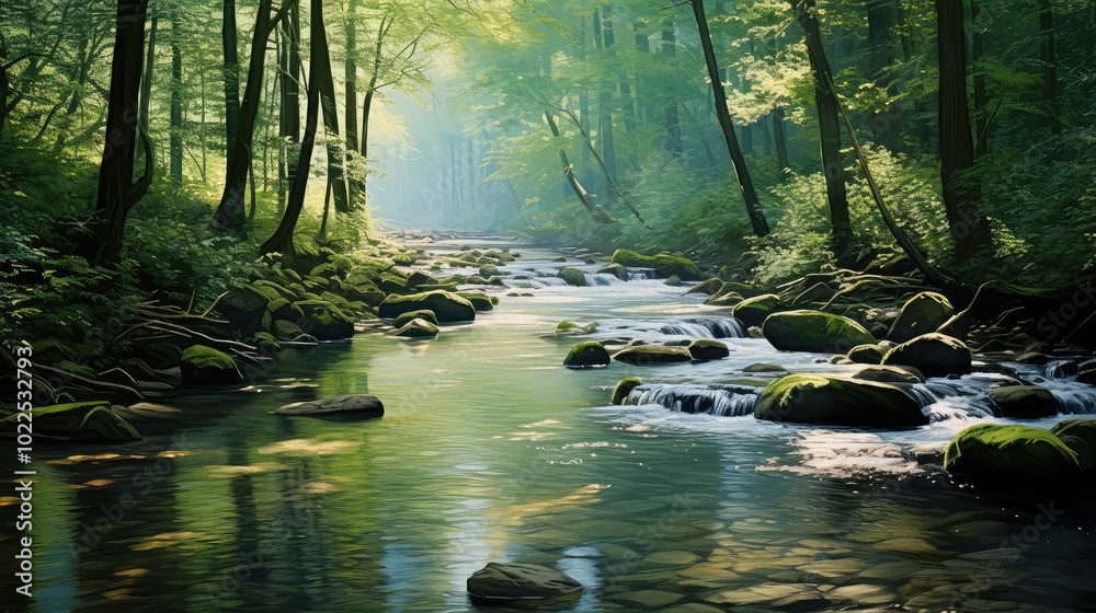 forest flowing water forest flowing water