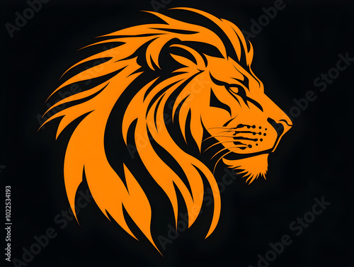 Wallpaper Mural Stylized Lion Silhouette in Bold Colors Capturing the Majesty of Nature and Wildlife Art Torontodigital.ca