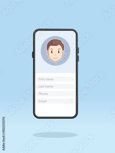 Smartphone Contact Page Man Personal Information