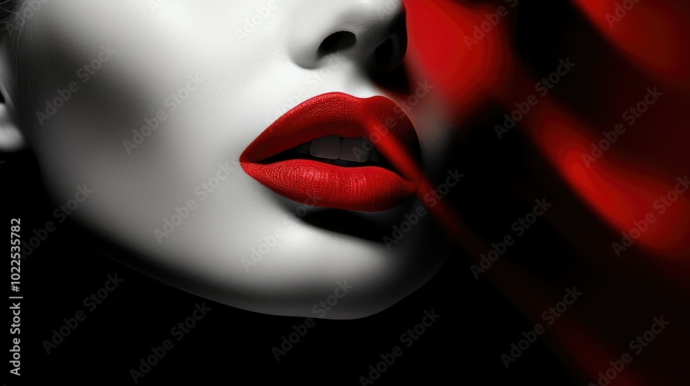 Fototapeta premium dramatic red lips