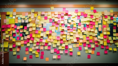 information post it wall photo