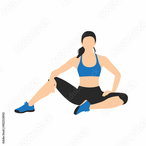 woman doing yoga woman-russian-twists