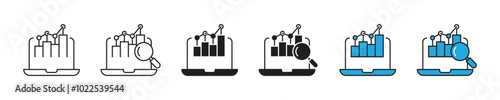 data monitoring icon set. containing data analysis, growth, infographic, statistic, business icon. vector illustration