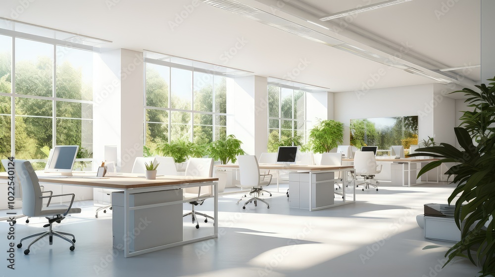 Fototapeta premium natural light office background