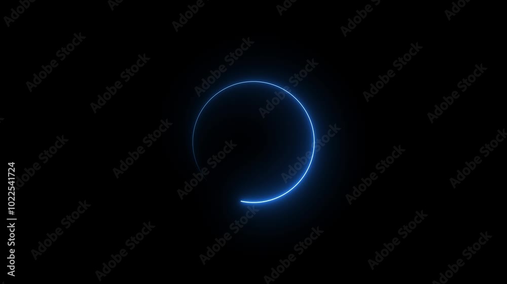 Glowing neon circle loading animation. Glowing neon circle loading animation.