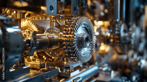 an intricate apparatus used in a manufacturing process, emphasizing engineering precision