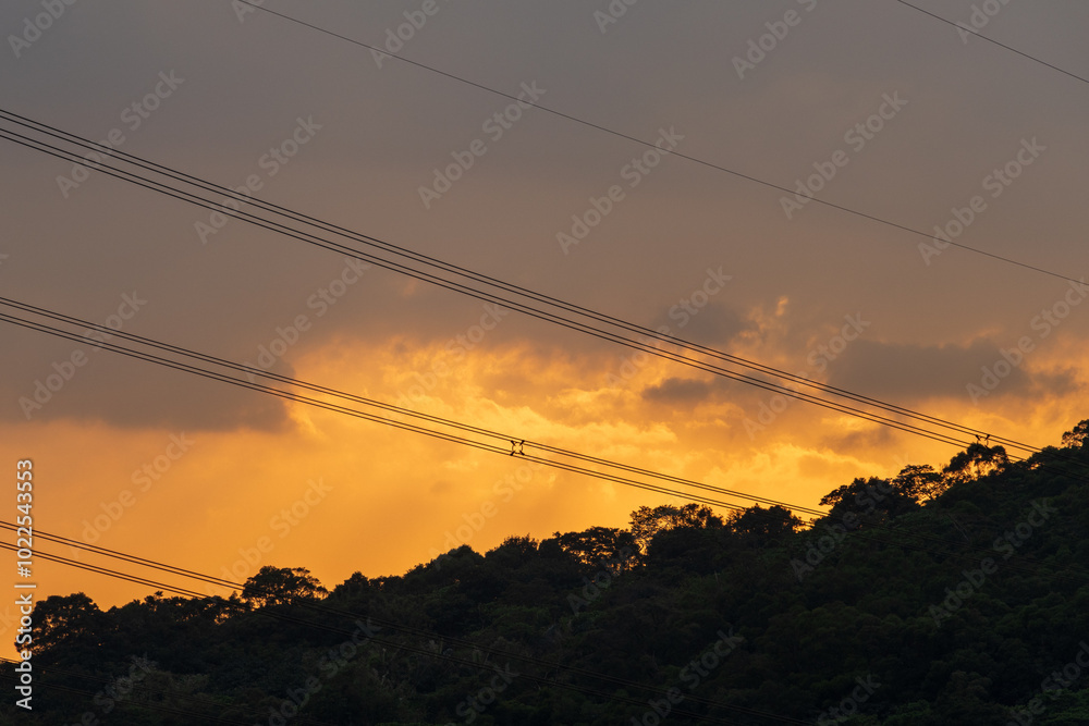 Sunset over the mountains in Taipei, Taiwan Sunset over the mountains in Taipei, Taiwan
