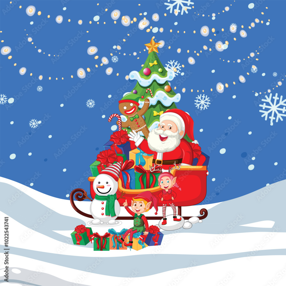 christmas Flat Vector Art Illustration christmas Flat Vector Art Illustration