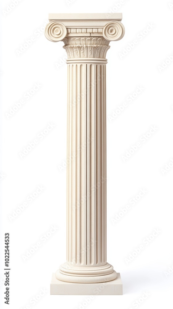 Classic white ancient greek column isolated on white background Classic white ancient greek column isolated on white background