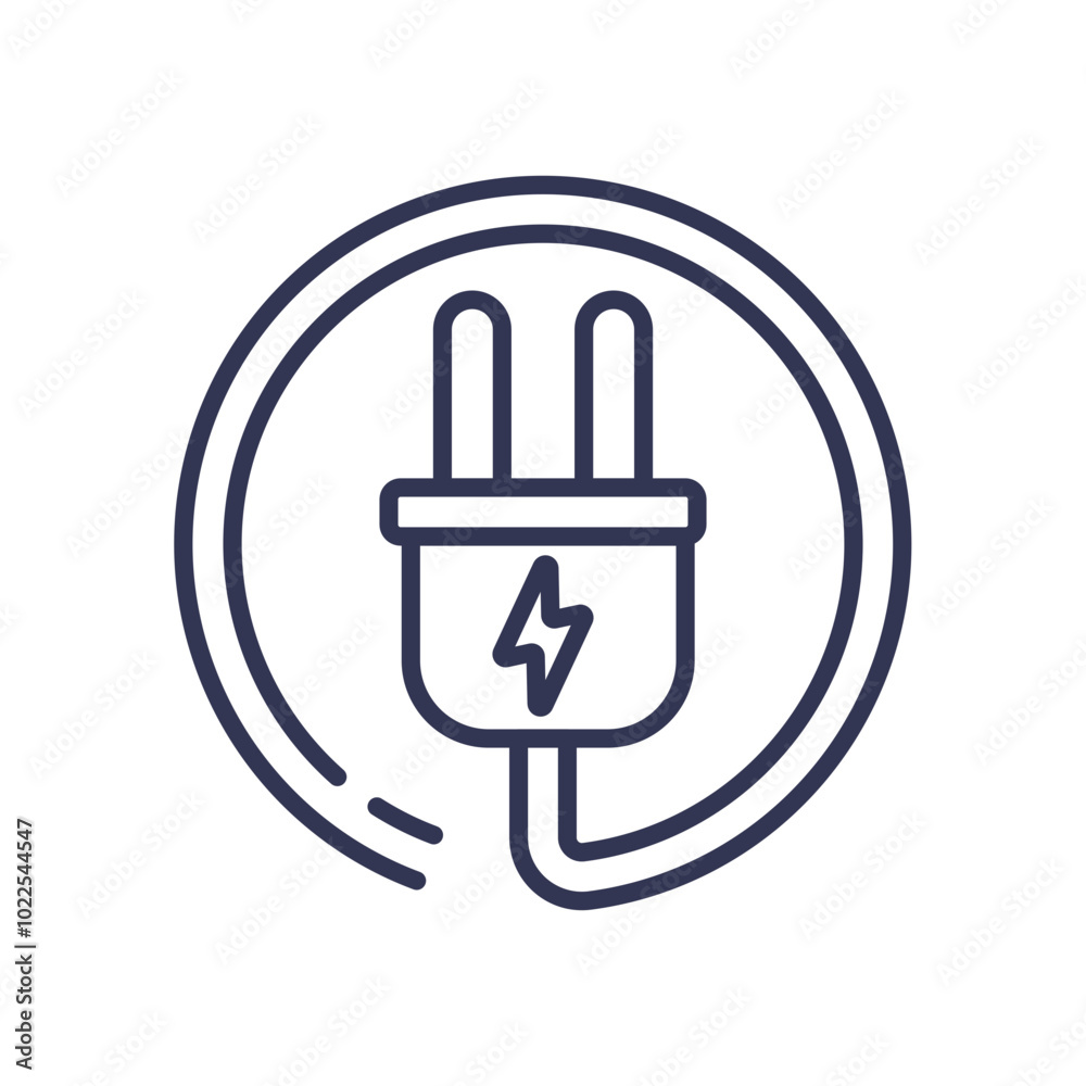 Electric plug icon symbolizing power and connectivity. Electric plug icon symbolizing power and connectivity.
