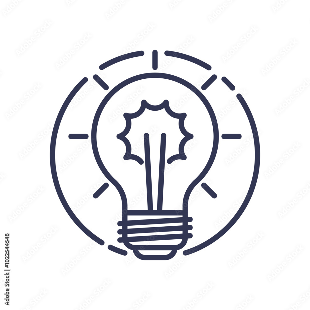 Light bulb icon symbolizes innovation and creative solutions. Light bulb icon symbolizes innovation and creative solutions.
